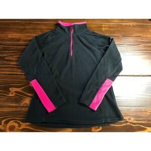 Columbia Jacket, Women's Size Medium, Black Pink, Quarter Zip, Fleece